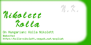 nikolett kolla business card